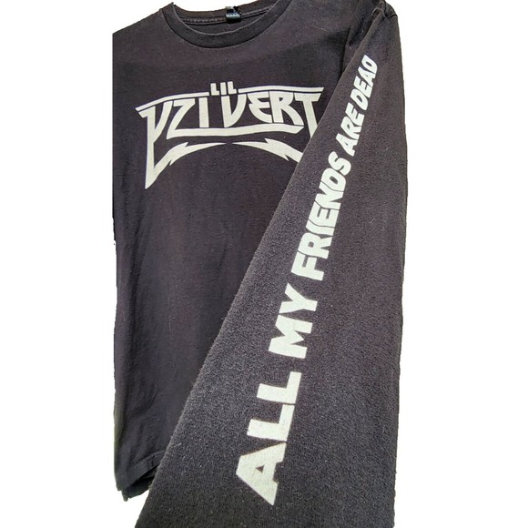 Lil Uzi Vert All My Friends Are Dead Black Long Sleeve Shirt Size M Rap - Picture 3 of 6